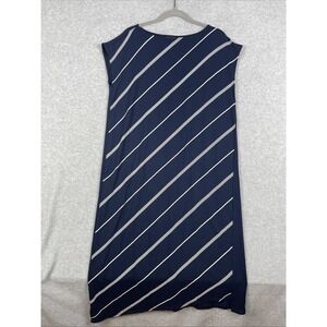 J.Jill Wearever Diagonal Stripe Midi Dress Womens M Stretch Travel Minimalist